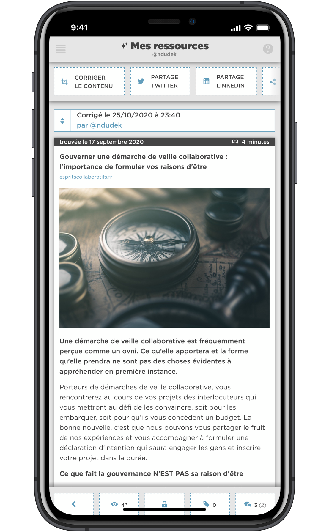 La correction de ressources